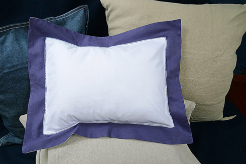 Hemstitch Baby Pillow 12x16" with Imperial Purple border